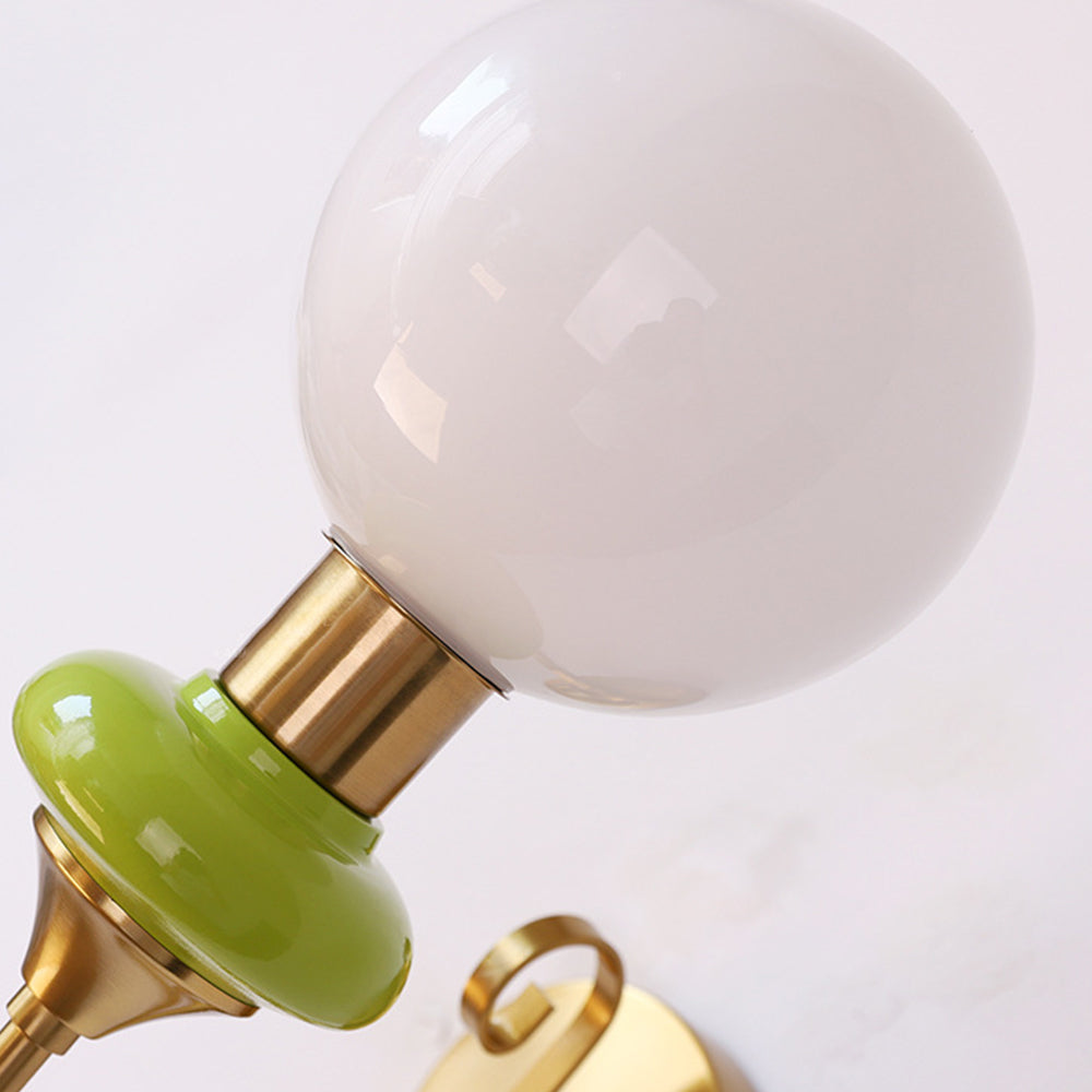 Lámpara de Pared Retro Francesa de Vidrio, Aplique Pared Clásico con 1 Luz E27 para Decoración Elegante 4