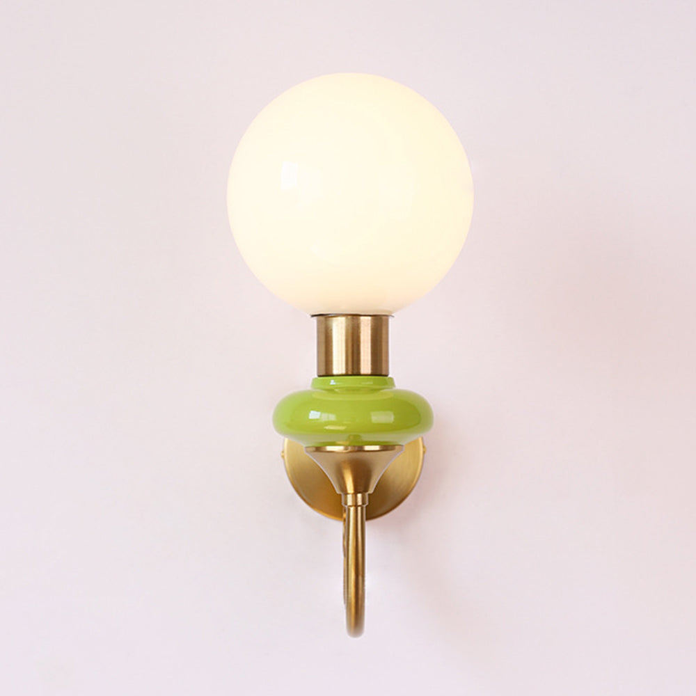 Lámpara de Pared Retro Francesa de Vidrio, Aplique Pared Clásico con 1 Luz E27 para Decoración Elegante 6