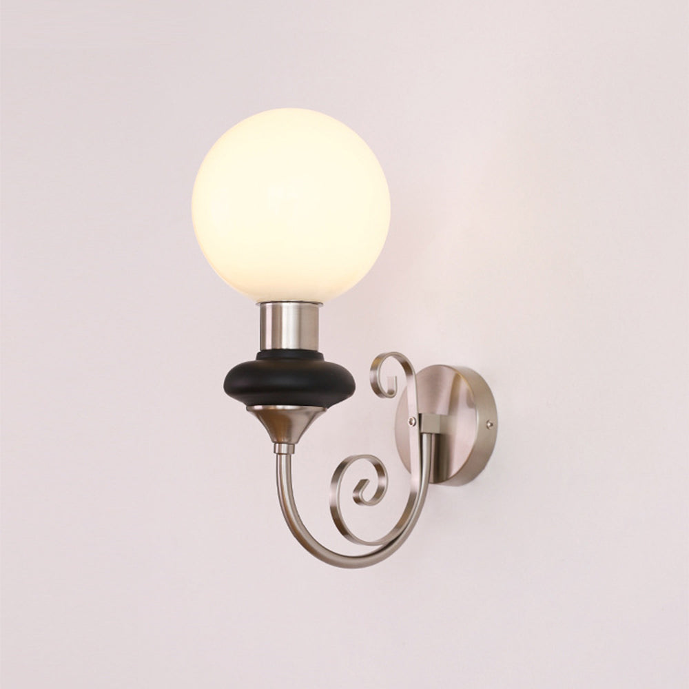 Lámpara de Pared Retro Francesa de Vidrio, Aplique Pared Clásico con 1 Luz E27 para Decoración Elegante 7