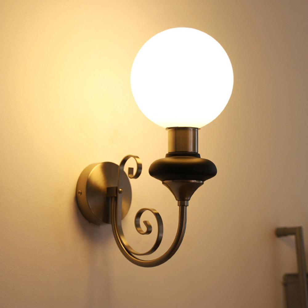 Lámpara de Pared Retro Francesa de Vidrio, Aplique Pared Clásico con 1 Luz E27 para Decoración Elegante 8
