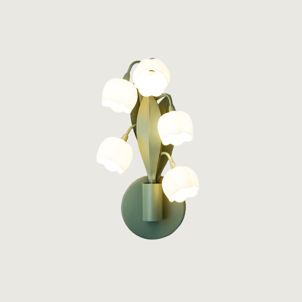 Lámpara de Pared Sara Orquídea con Hojas Verdes, Aplique de Pared Moderno, Luz Regulable para Interiores y Exteriores 1