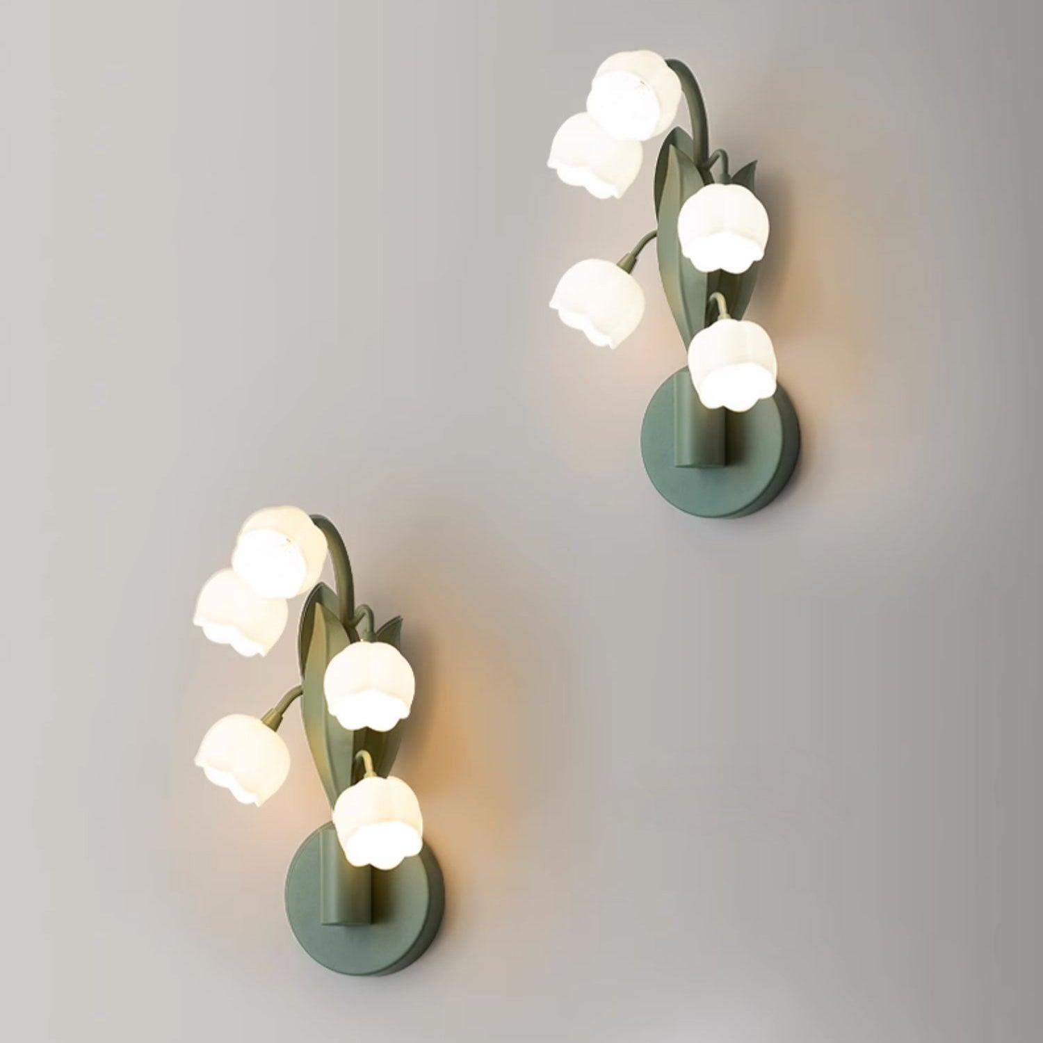 Lámpara de Pared Sara Orquídea con Hojas Verdes, Aplique de Pared Moderno, Luz Regulable para Interiores y Exteriores 7