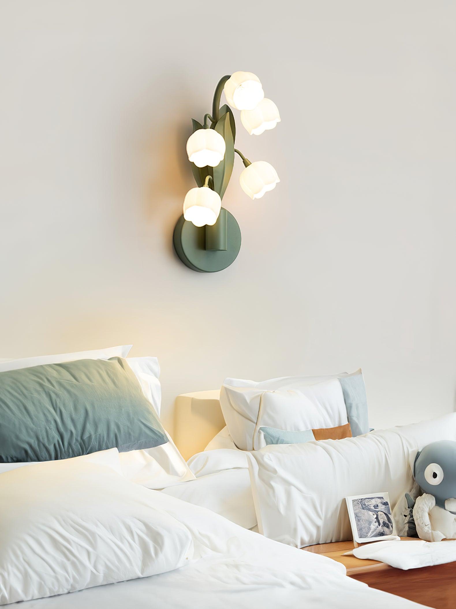 Lámpara de Pared Sara Orquídea con Hojas Verdes, Aplique de Pared Moderno, Luz Regulable para Interiores y Exteriores 8