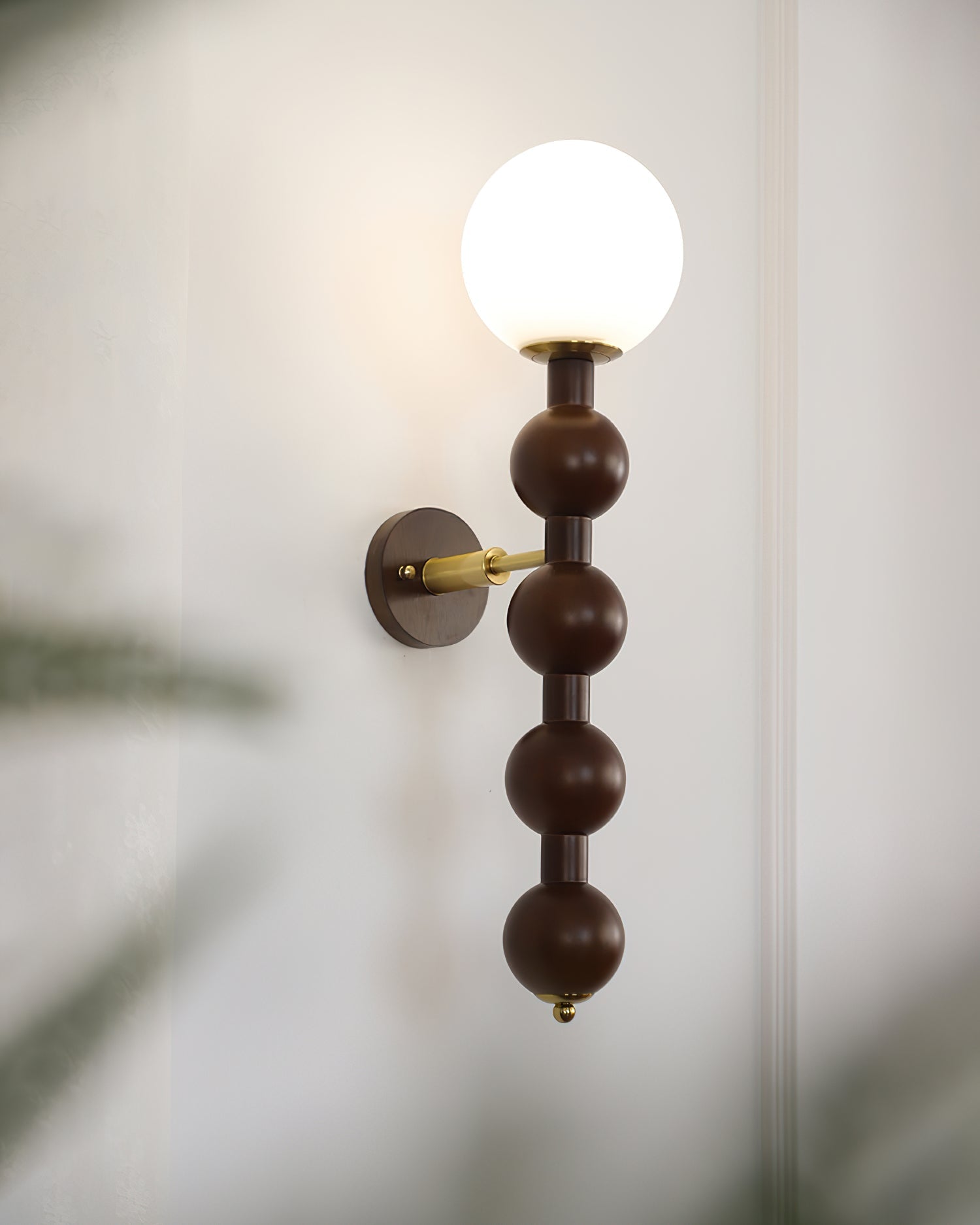 Lámpara de Pared Selene Gourd de Madera y Metal con Diseño Elegante 3