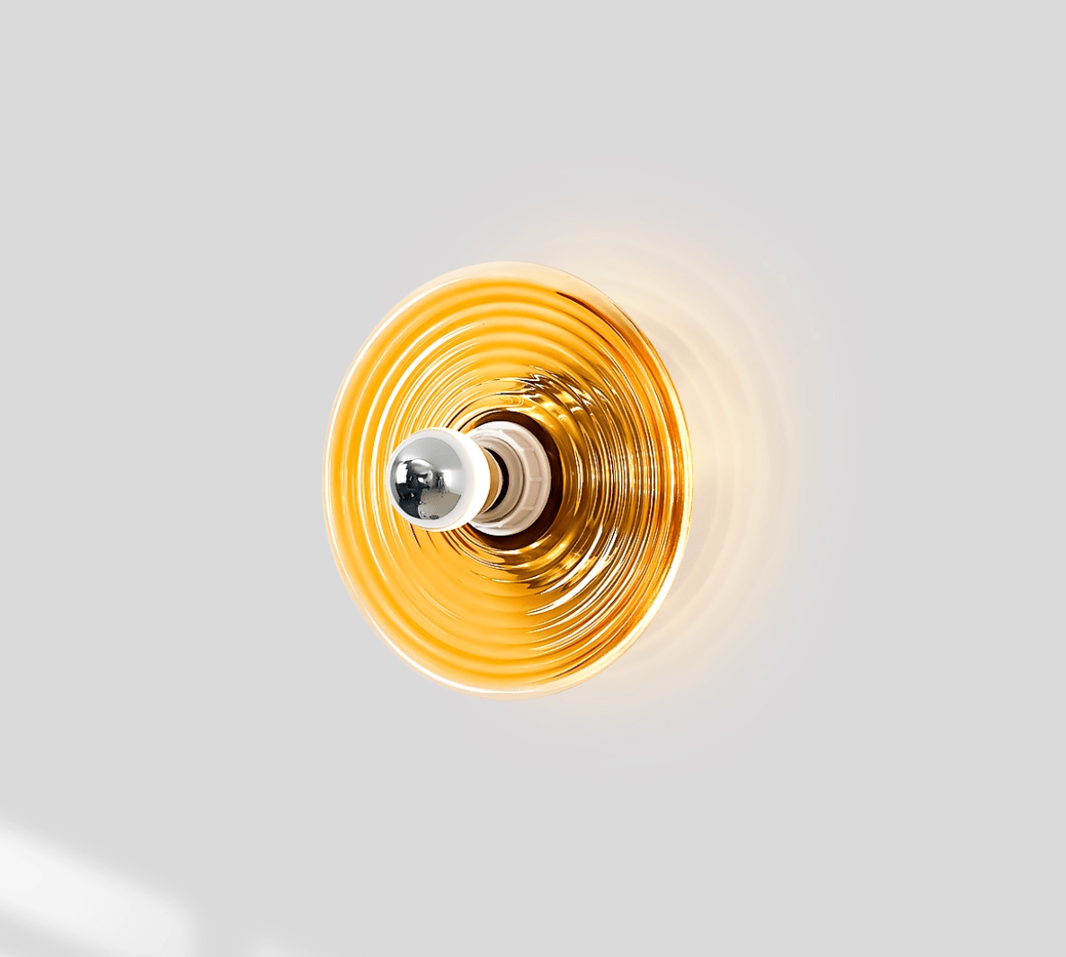 Lámpara de Pared Solaris Nodo con Diseño Futurista y Luz LED – Acabado en Cromo y Vidrio Ámbar 9
