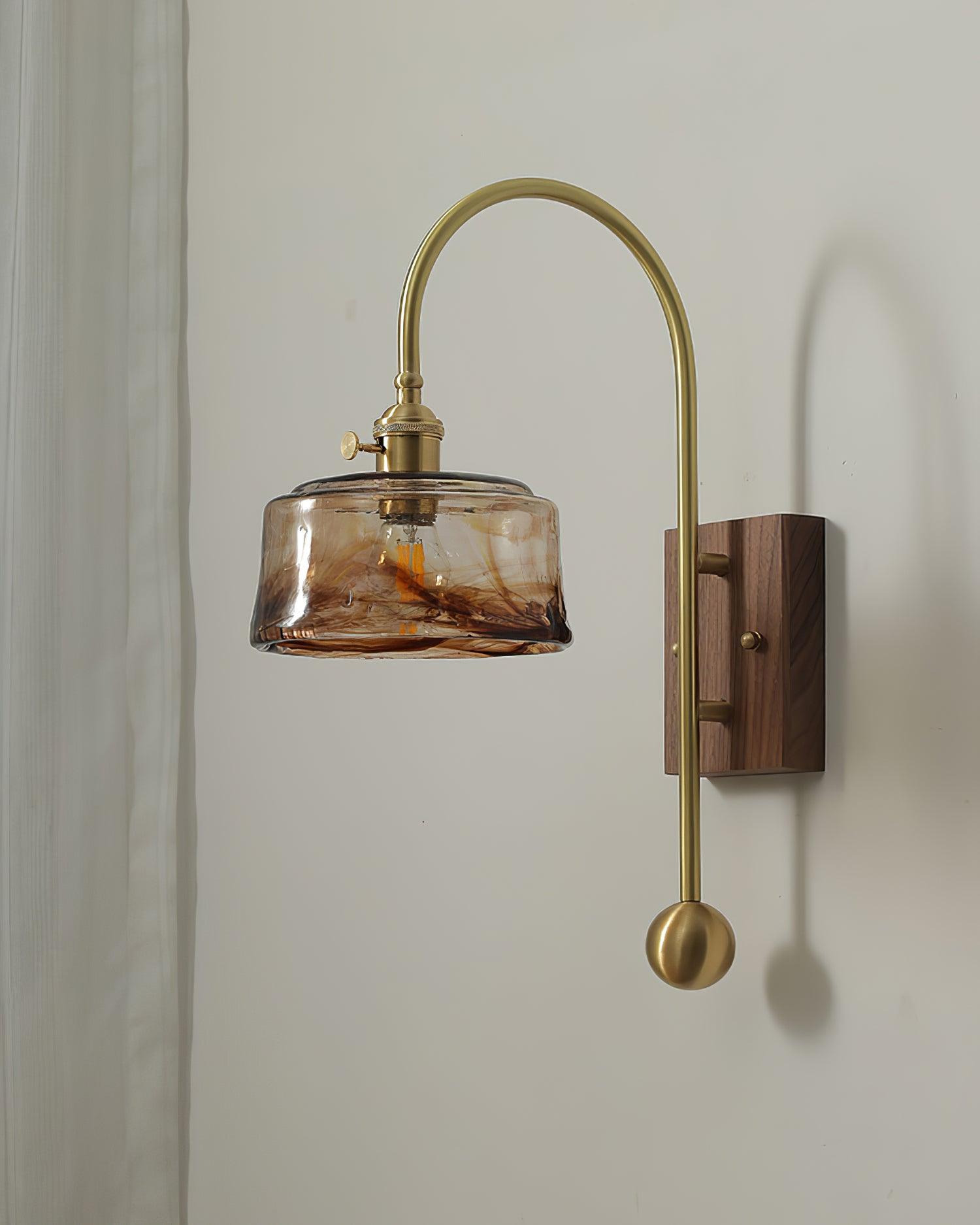 Lámpara de Pared Tiffany Japonesa de Latón y Vidrio, Aplique Pared Elegante para Interiores y Exteriores, Tamaños Variados 3