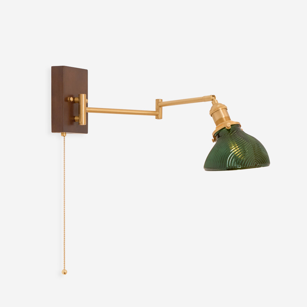 Lámpara de Pared Vintage Ajustable de Bronce con Pantalla en Forma de Cúpula 1