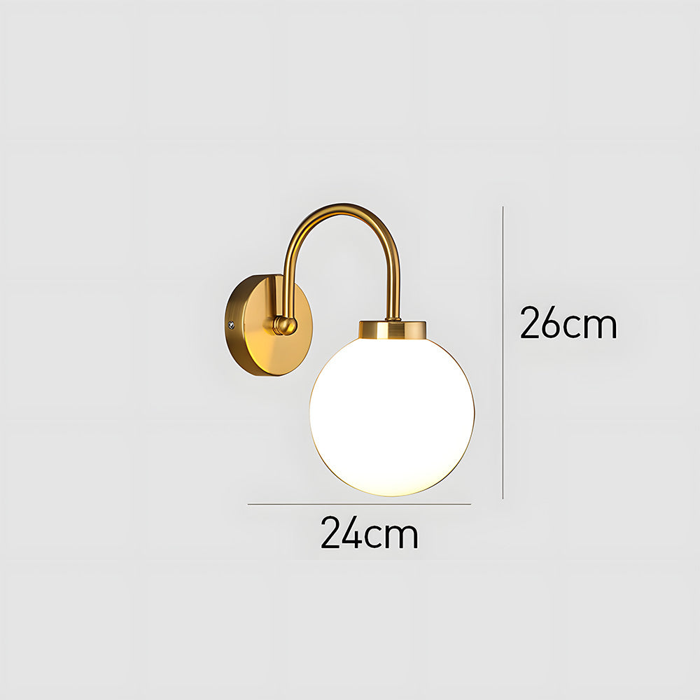 Lámpara de Pared Vintage Esférica de Vidrio para Dormitorio – Iluminación Cálida y Elegante 6