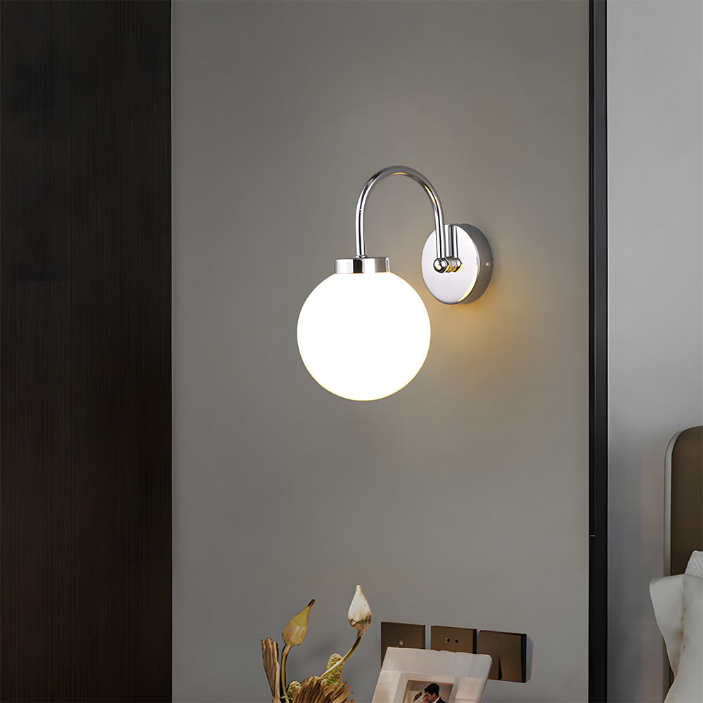 Lámpara de Pared Vintage Esférica de Vidrio para Dormitorio – Iluminación Cálida y Elegante 8