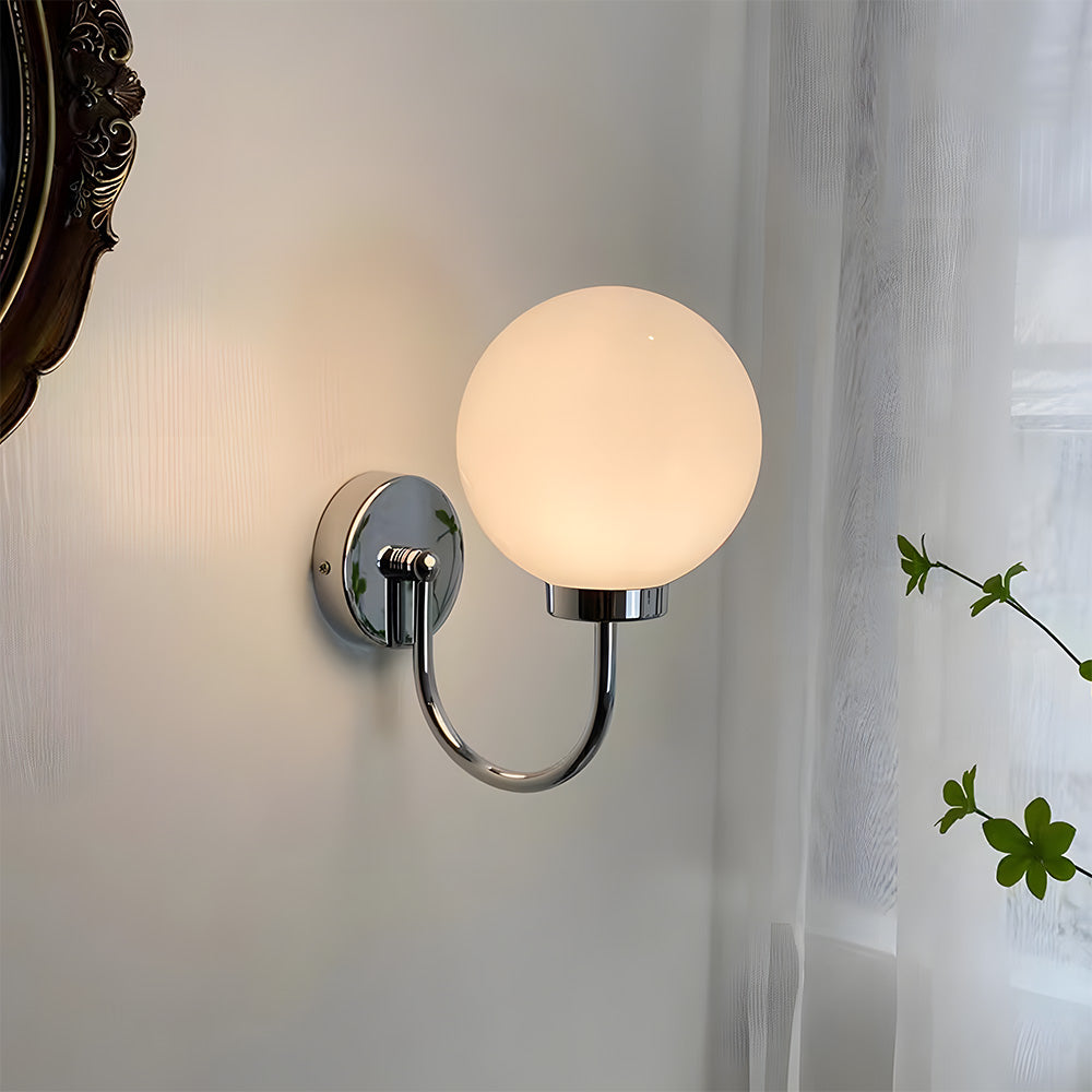 Lámpara de Pared Vintage Esférica de Vidrio para Dormitorio – Iluminación Cálida y Elegante 9