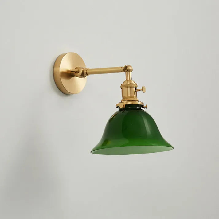 Lámpara de Pared Vintage Verde Ajustable con Brazo Móvil de Cristal 5