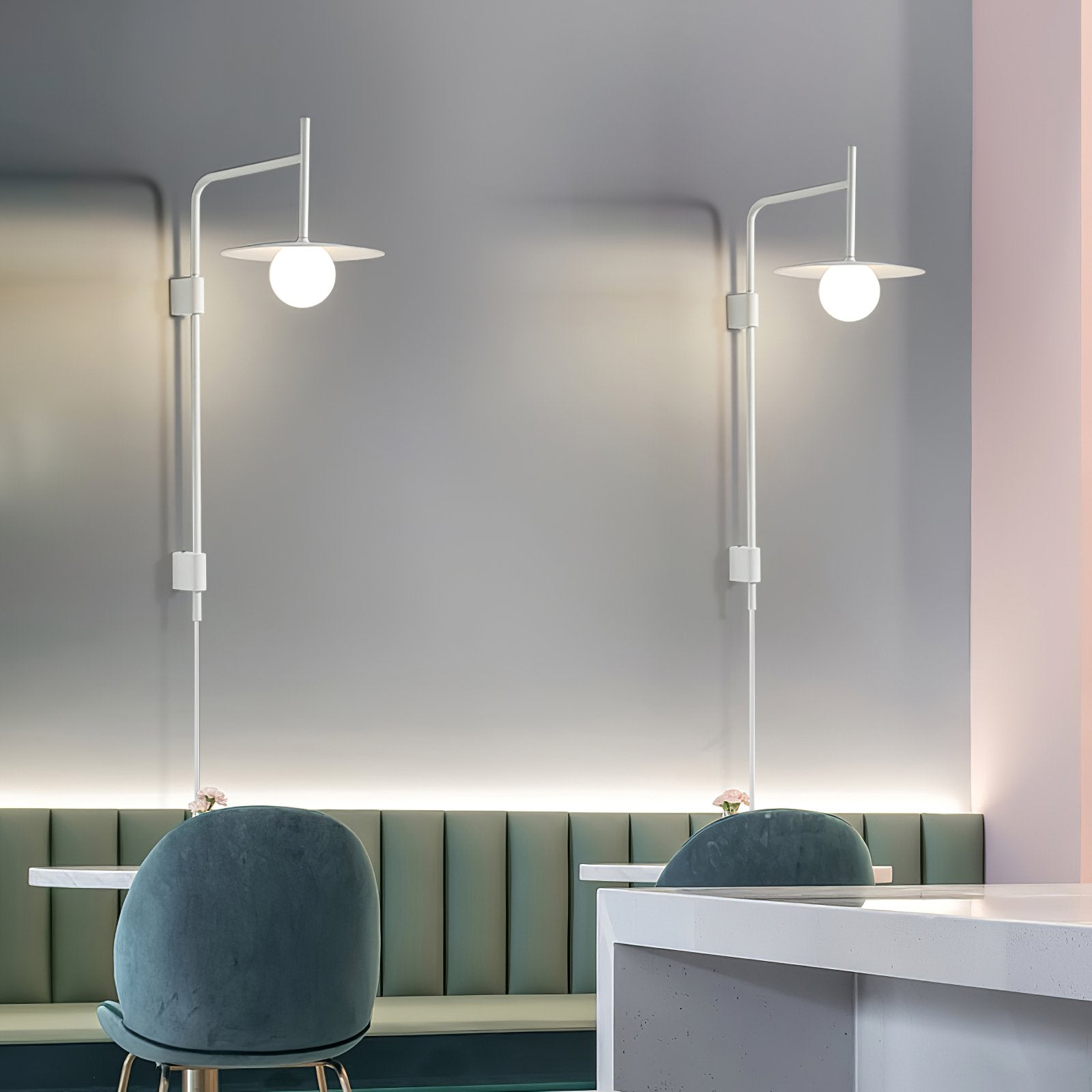 Lámpara de Pared con Brazo Oscilante de Diseño Moderno y Clásico – Metal y Vidrio, 25cm de Diámetro 7