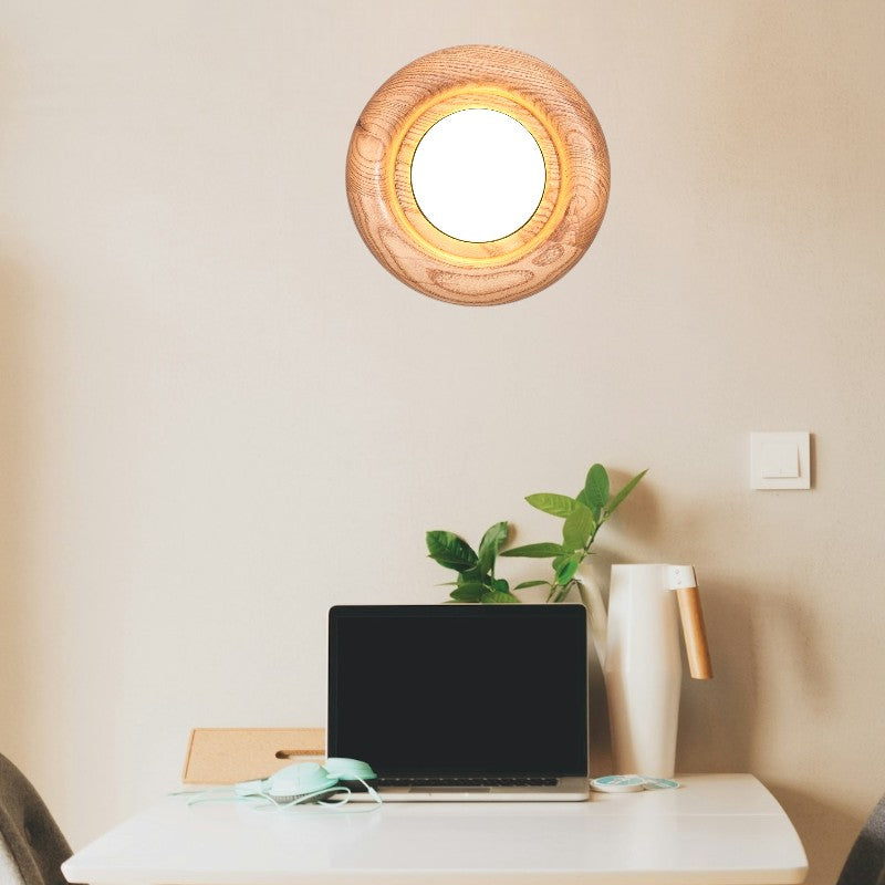 Lámpara de Pared con Marco de Madera y Pantalla Acrílica, Aplique Pared Moderno para Iluminación Suave y Estilo Minimalista 2