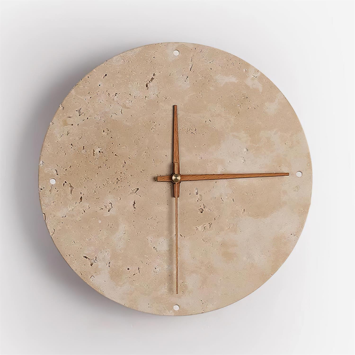 Lámpara de Pared con Reloj de Travertino Beige – Diseño Minimalista y Luz LED Integrada 3