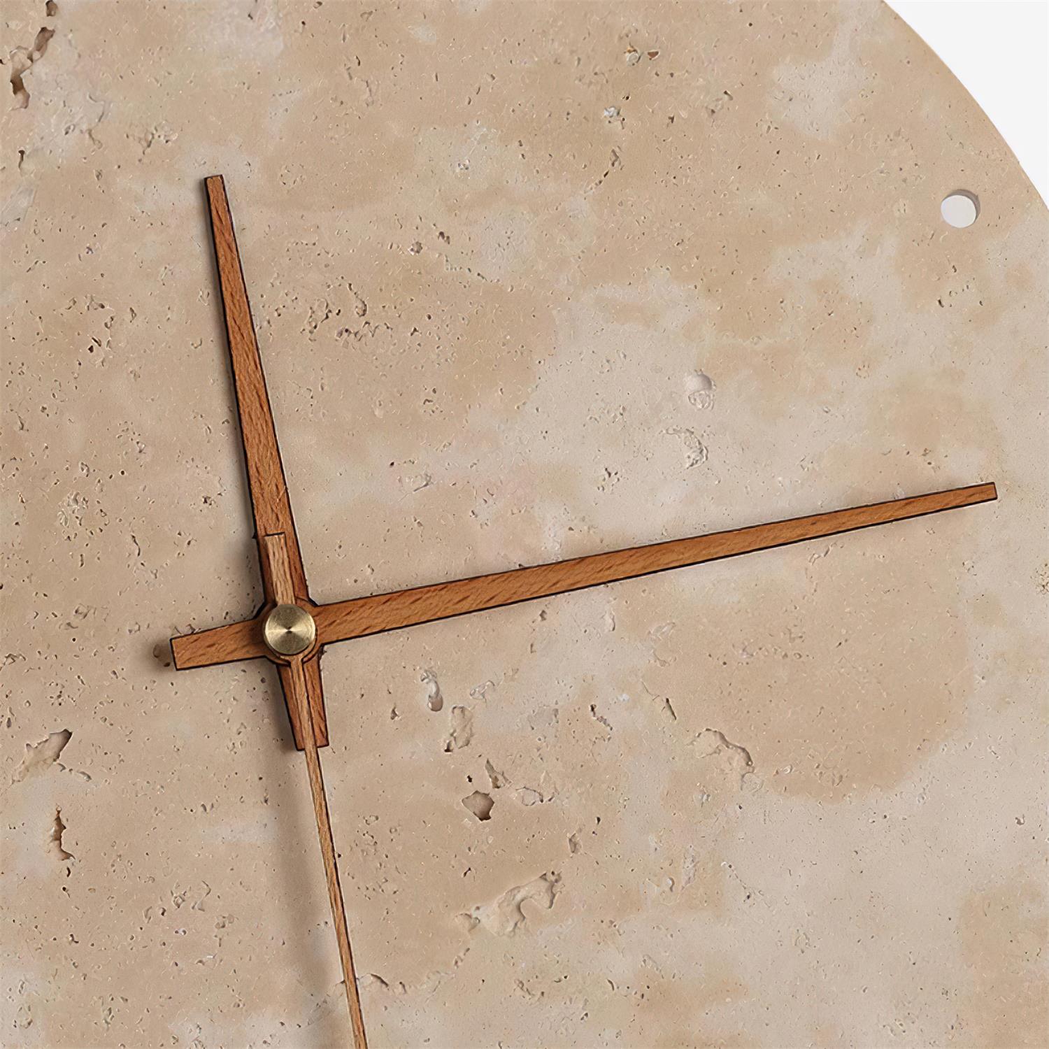 Lámpara de Pared con Reloj de Travertino Beige – Diseño Minimalista y Luz LED Integrada 8