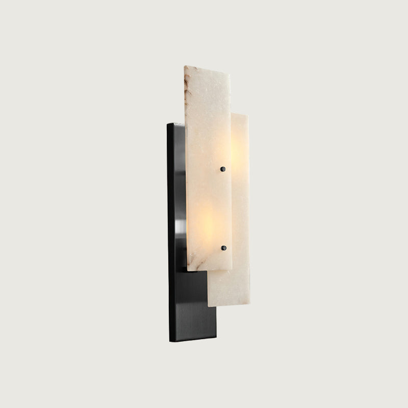 Lámpara de Pared de Alabastro Natural con Diseño Minimalista y Acabado en Oro y Negro 9