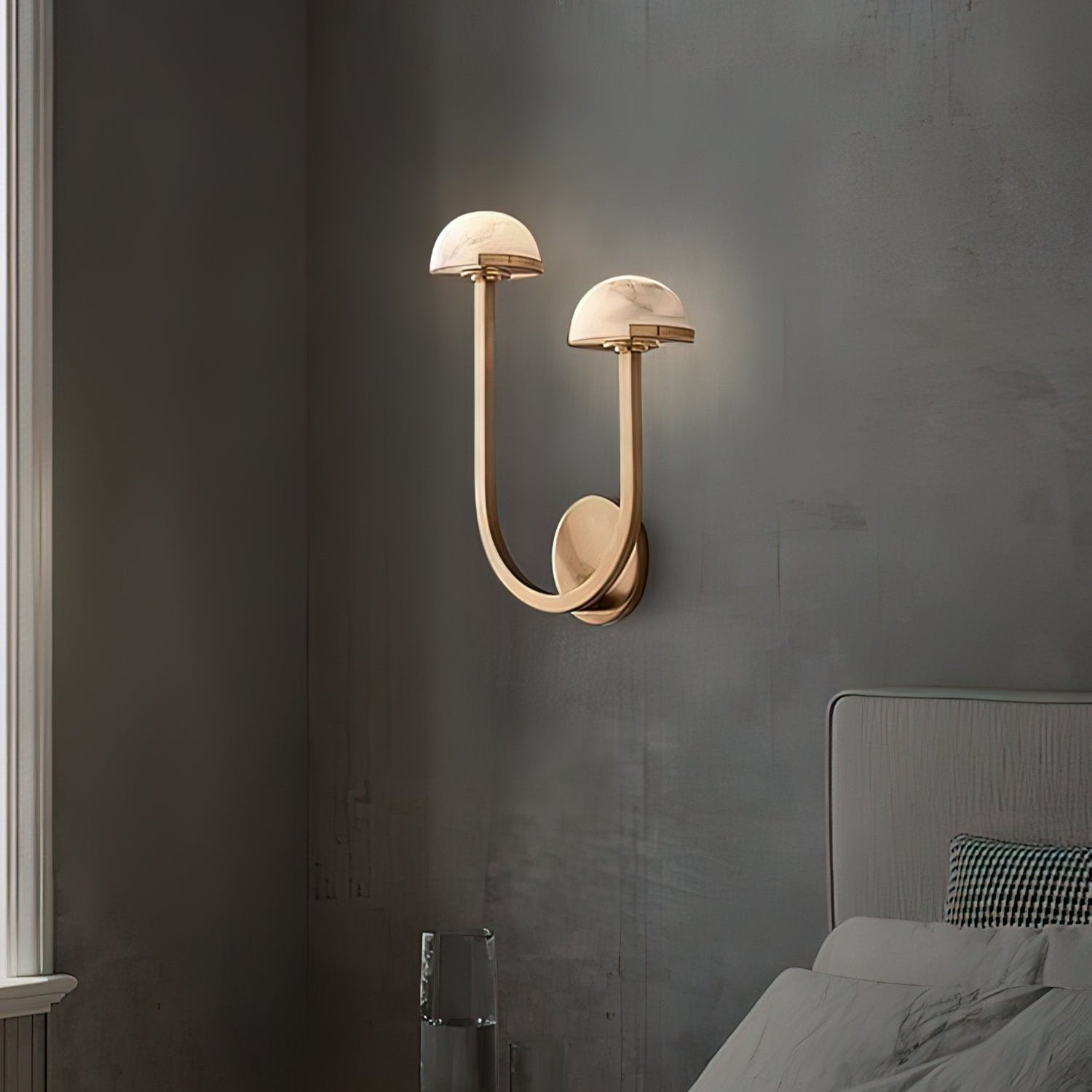 Lámpara de Pared de Alabastro en Forma de Hongo – Diseño Elegante y Natural 0