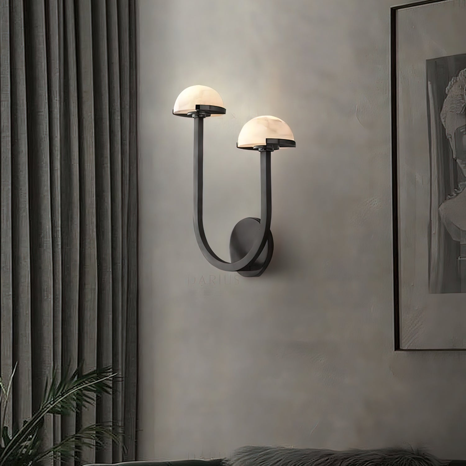 Lámpara de Pared de Alabastro en Forma de Hongo – Diseño Elegante y Natural 6