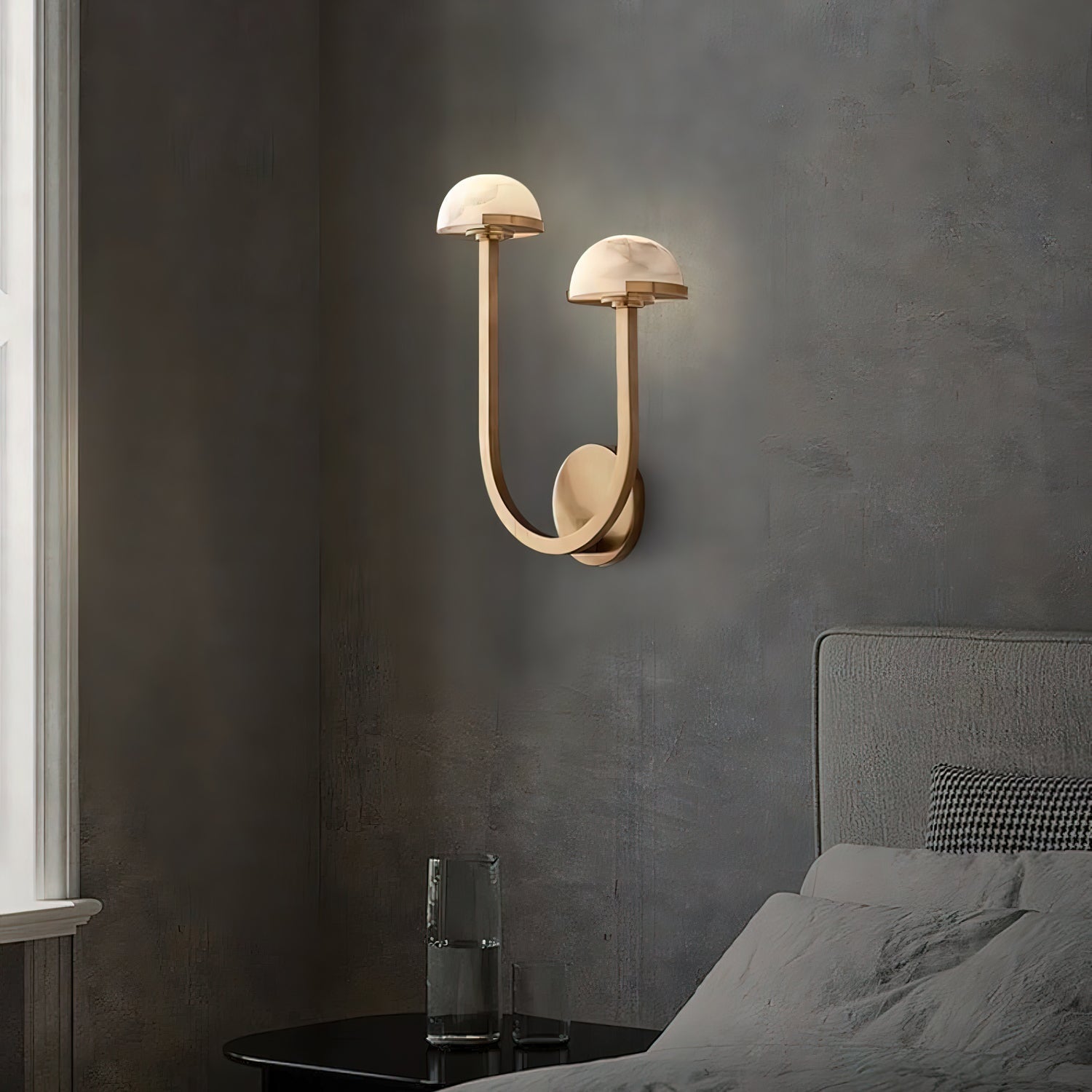 Lámpara de Pared de Alabastro en Forma de Hongo – Diseño Elegante y Natural 8