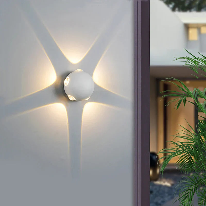 Lámpara de Pared de Aluminio LED en Forma de Bola, Aplique Pared Moderno IP65 para Interiores y Exteriores 0