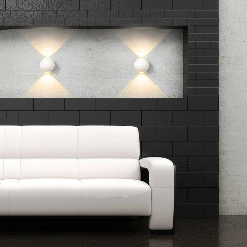 Lámpara de Pared de Aluminio LED en Forma de Bola, Aplique Pared Moderno IP65 para Interiores y Exteriores 5