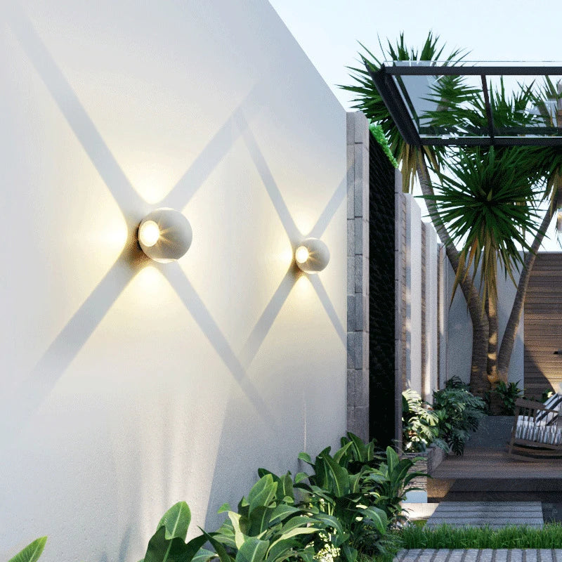 Lámpara de Pared de Aluminio LED en Forma de Bola, Aplique Pared Moderno IP65 para Interiores y Exteriores 6