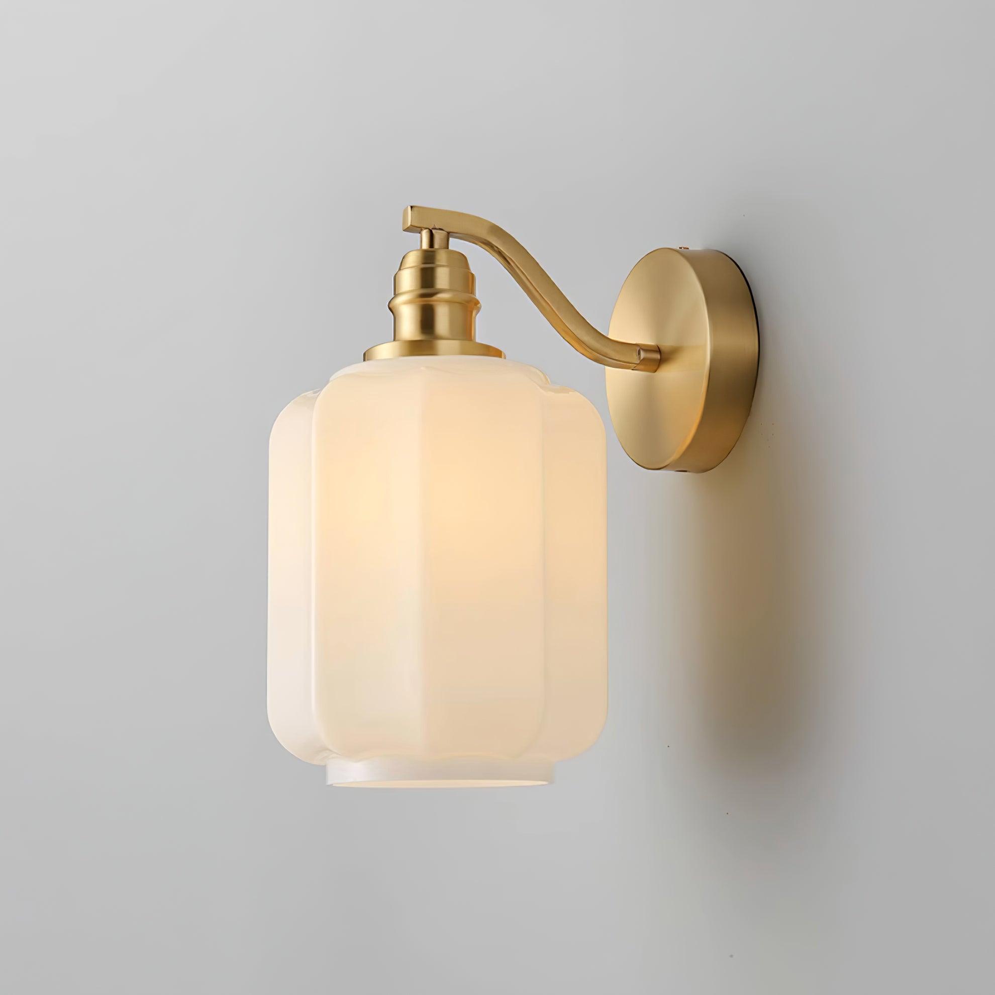 Lámpara de Pared de Bronce con Pantalla de Vidrio, Aplique Pared Ideal para Dormitorios y Comedores, Resistente a la Humedad 0