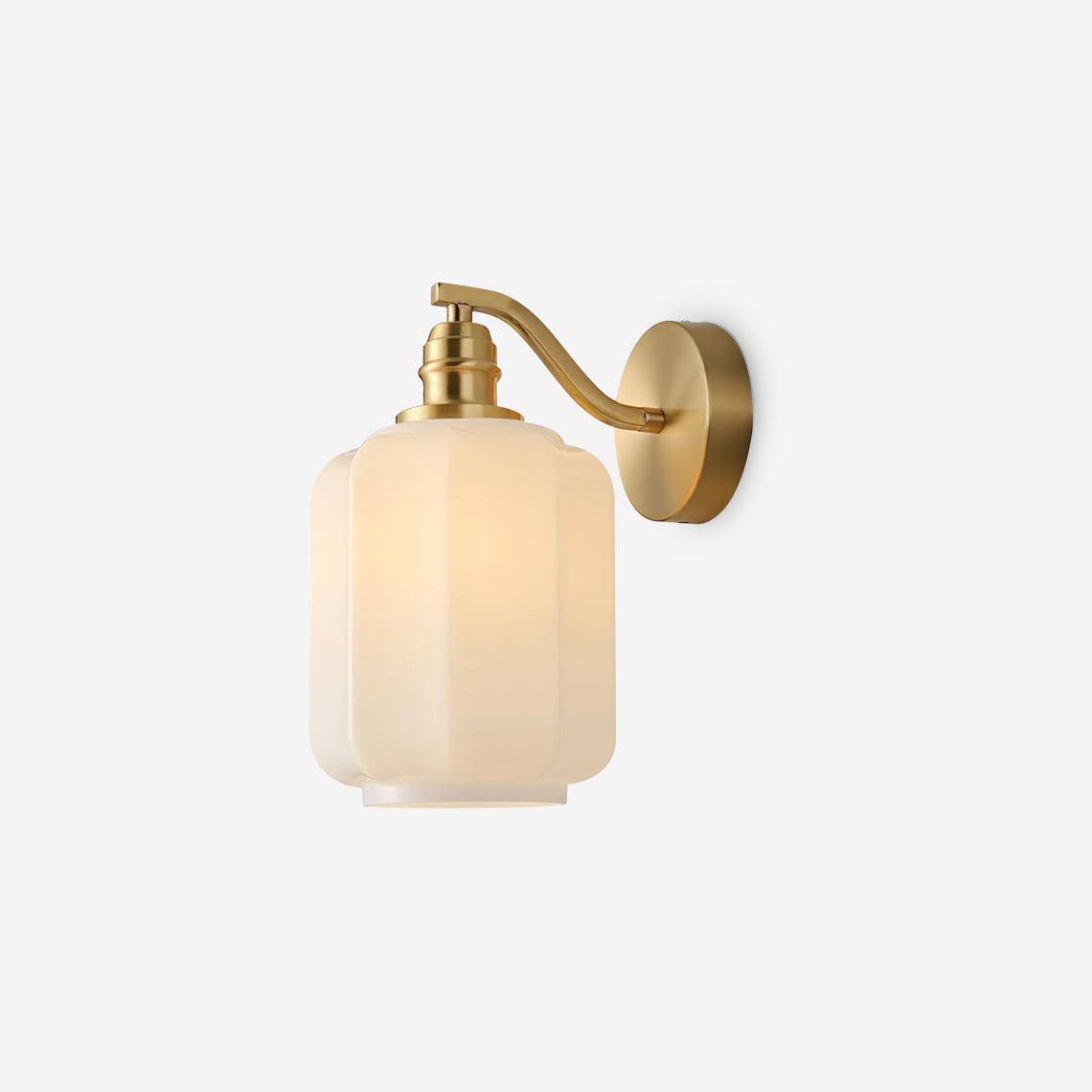 Lámpara de Pared de Bronce con Pantalla de Vidrio, Aplique Pared Ideal para Dormitorios y Comedores, Resistente a la Humedad 1