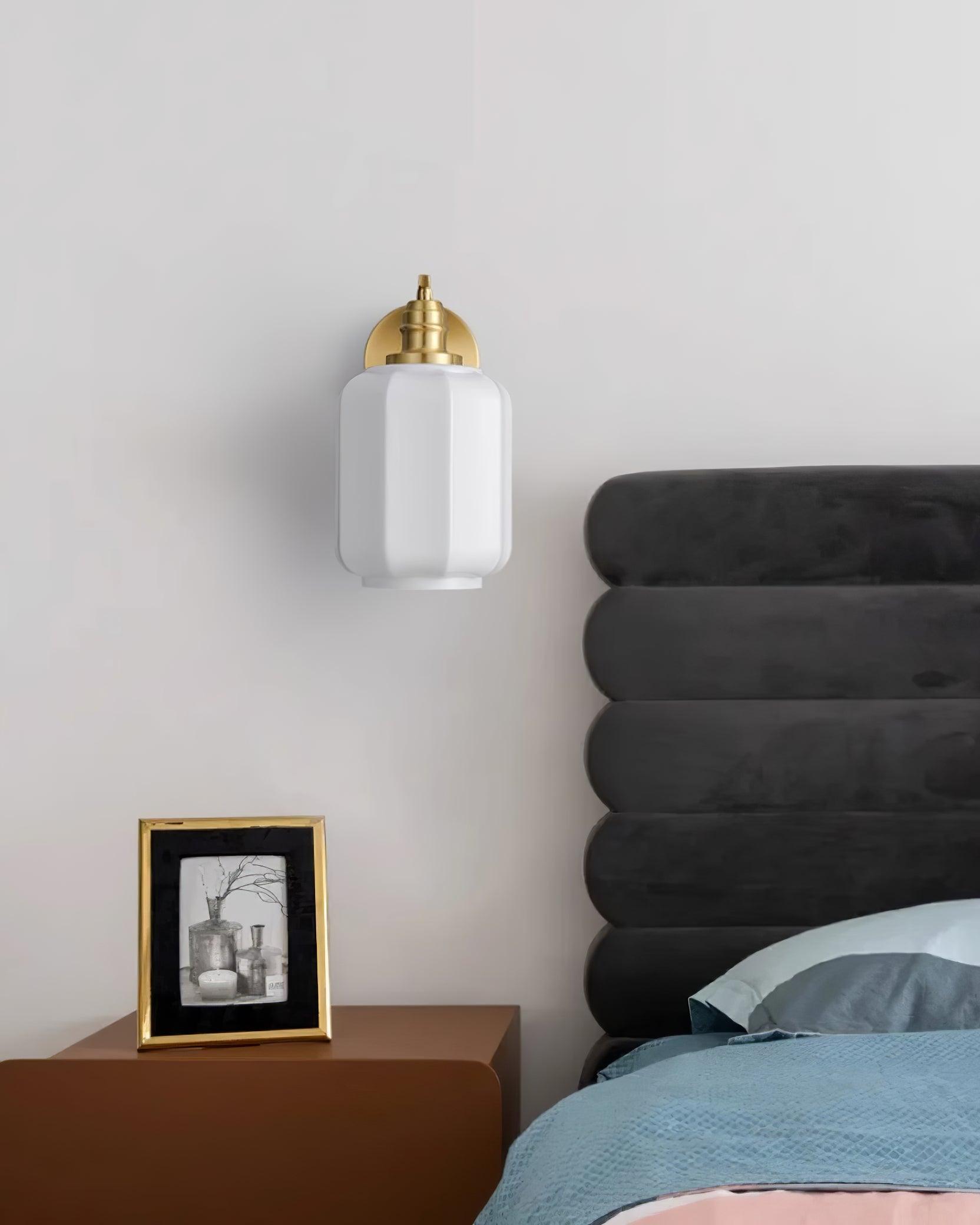 Lámpara de Pared de Bronce con Pantalla de Vidrio, Aplique Pared Ideal para Dormitorios y Comedores, Resistente a la Humedad 7