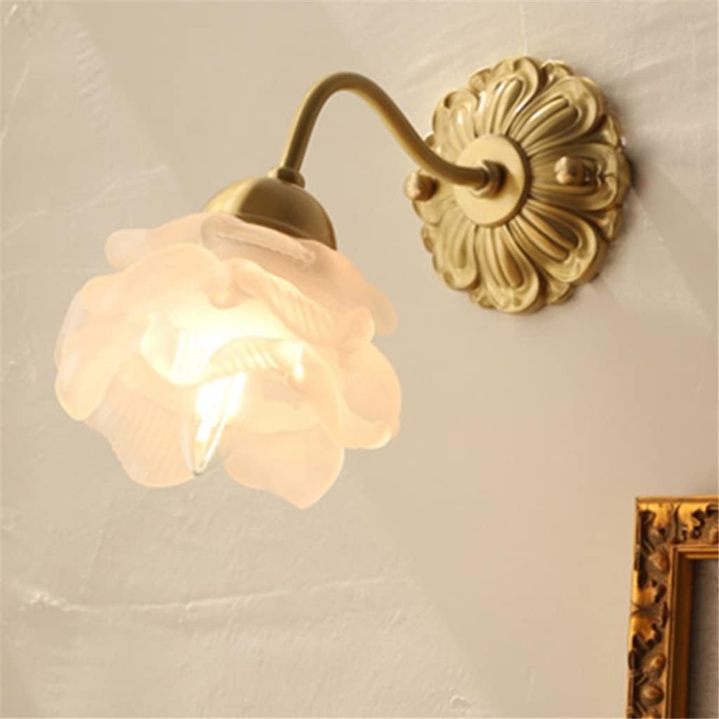 Lámpara de Pared de Cobre Vintage con Diseño de Pétalos de Flor y Vidrio, Aplique Pared Elegante para Decoración Interior 1