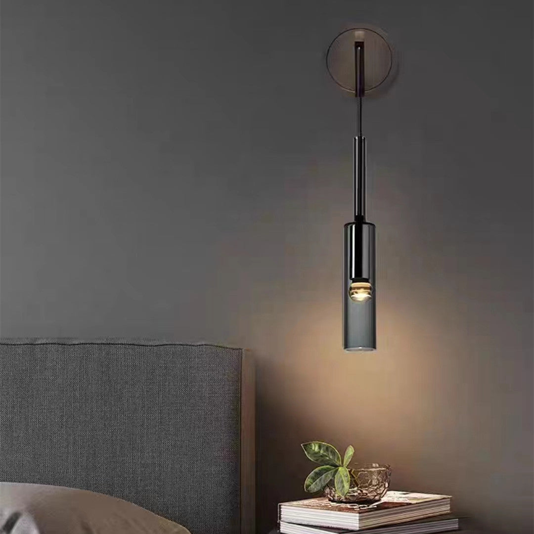 Lámpara de Pared de Cristal Ahumado Estilo Escandinavo – Iluminación Elegante para Hogar 2