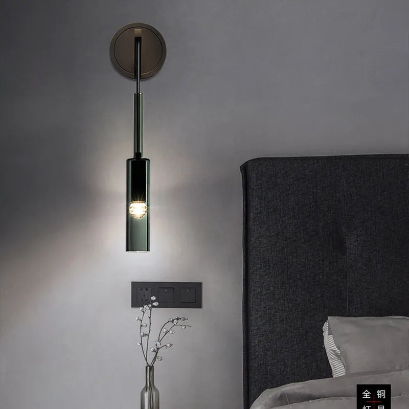 Lámpara de Pared de Cristal Ahumado Estilo Escandinavo – Iluminación Elegante para Hogar 3