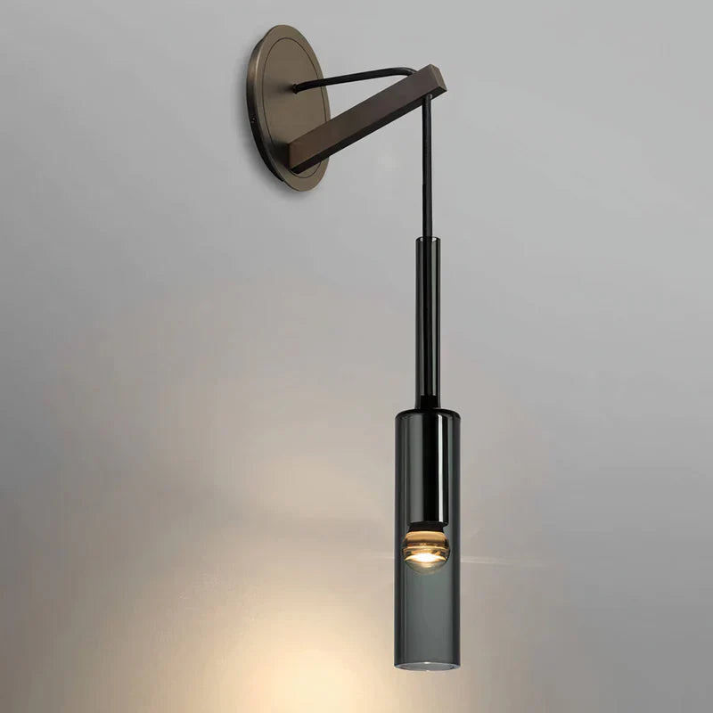 Lámpara de Pared de Cristal Ahumado Estilo Escandinavo – Iluminación Elegante para Hogar 5