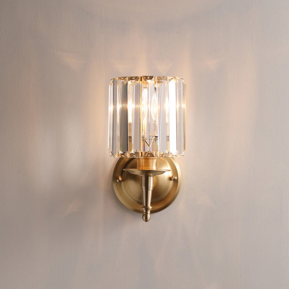 Lámpara de Pared de Cristal Claro de Lujo, Aplique Pared Elegante para Comedores y Habitaciones, Diseño Moderno en Dorado 4