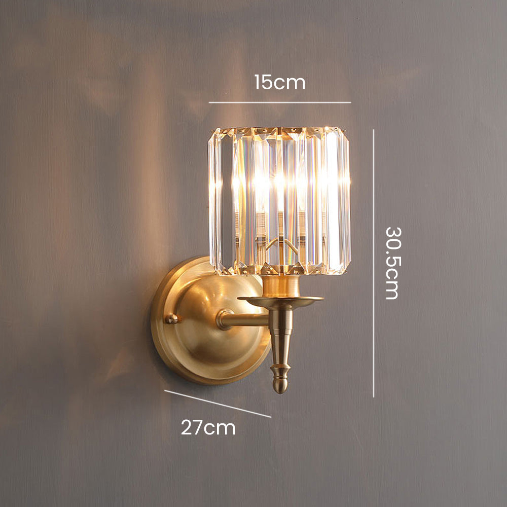 Lámpara de Pared de Cristal Claro de Lujo, Aplique Pared Elegante para Comedores y Habitaciones, Diseño Moderno en Dorado 6