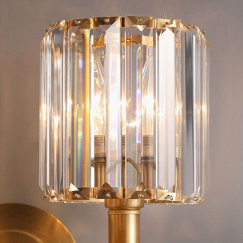 Lámpara de Pared de Cristal Claro de Lujo, Aplique Pared Elegante para Comedores y Habitaciones, Diseño Moderno en Dorado 8