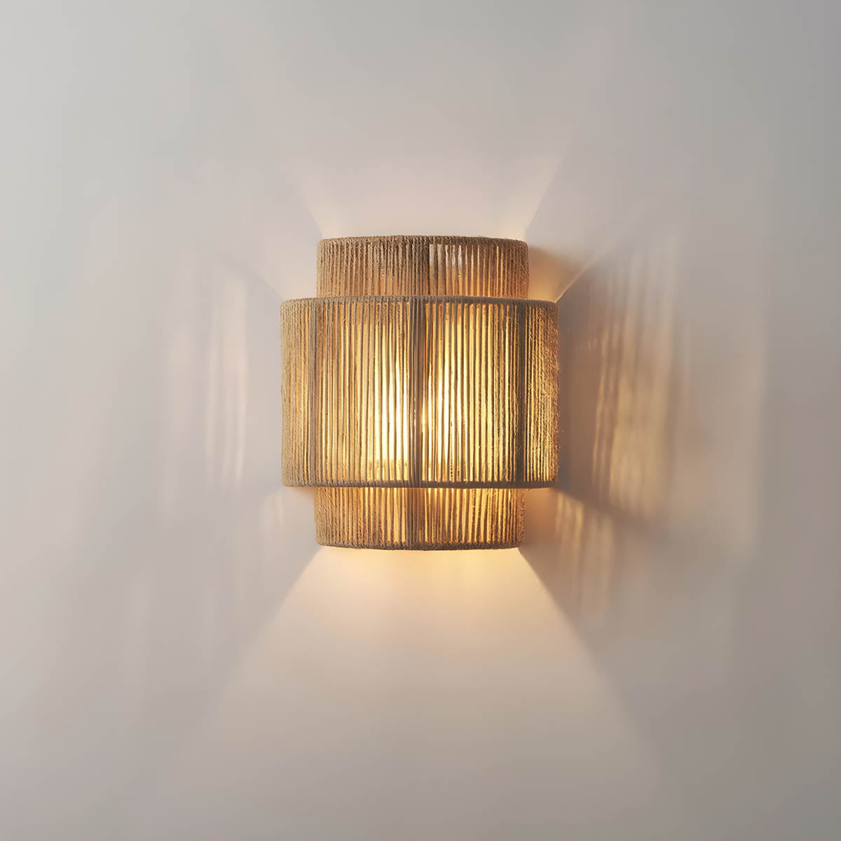 Lámpara de Pared de Cuerda Natural, Aplique de Pared con Iluminación Cálida y Acogedora, 10x9 Pulgadas, LED E27 5
