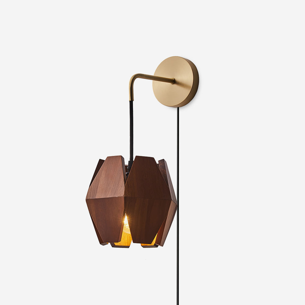 Lámpara de Pared de Madera Astris con Detalles Metálicos – Diseño Minimalista y Funcional 1