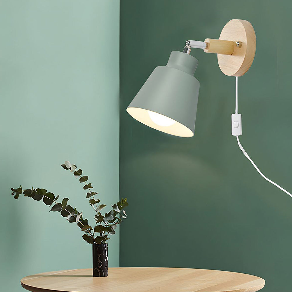 Lámpara de Pared de Madera Estilo Macaron para Dormitorio – Diseño Minimalista y Acogedor 0
