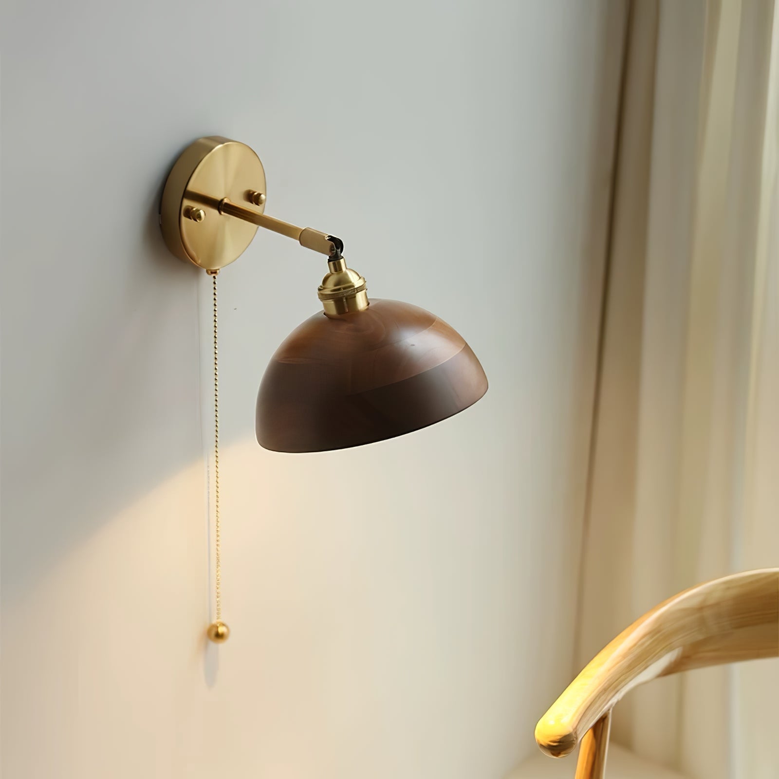 Lámpara de Pared de Madera Vintage con Diseño Moderno y Acabado en Nogal 5