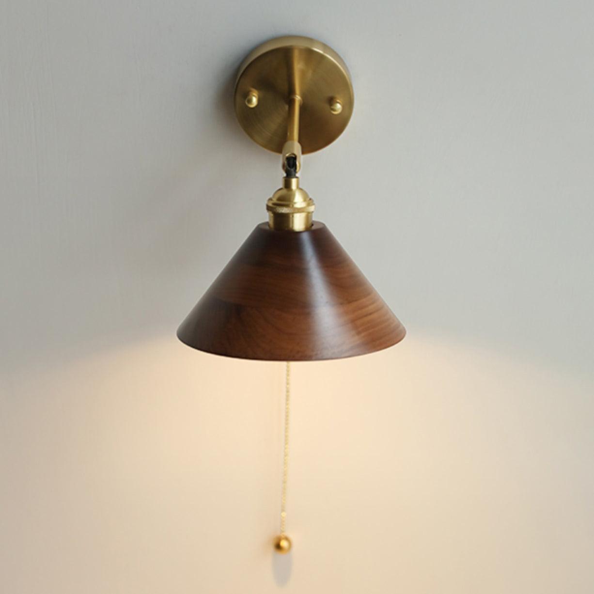 Lámpara de Pared de Madera Vintage con Diseño Moderno y Acabado en Nogal 8