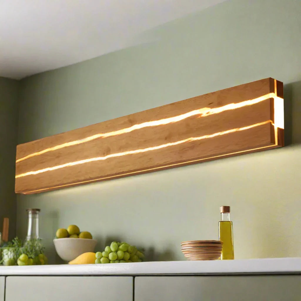 Lámpara de Pared de Madera con Diseño Natural y Luz LED – WoodCrack 1