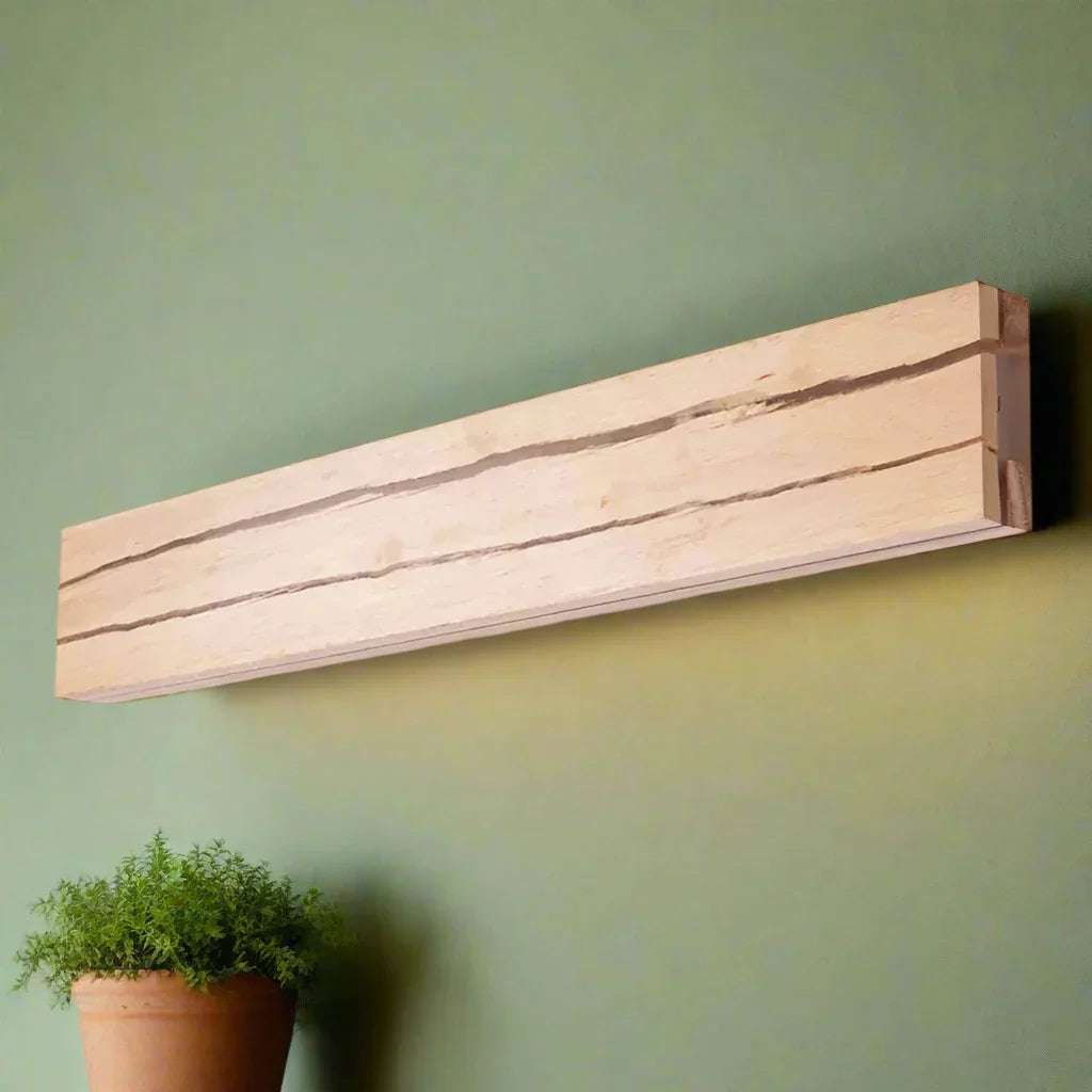 Clirya - Lámpara de Pared de Madera con Diseño Natural y Luz LED