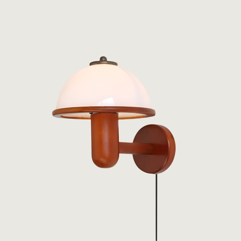 Lámpara de Pared de Madera de Roble con Pantalla Blanca - Aplique Pared Elegante para Iluminación Acogedora en Salón o Dormitorio 4
