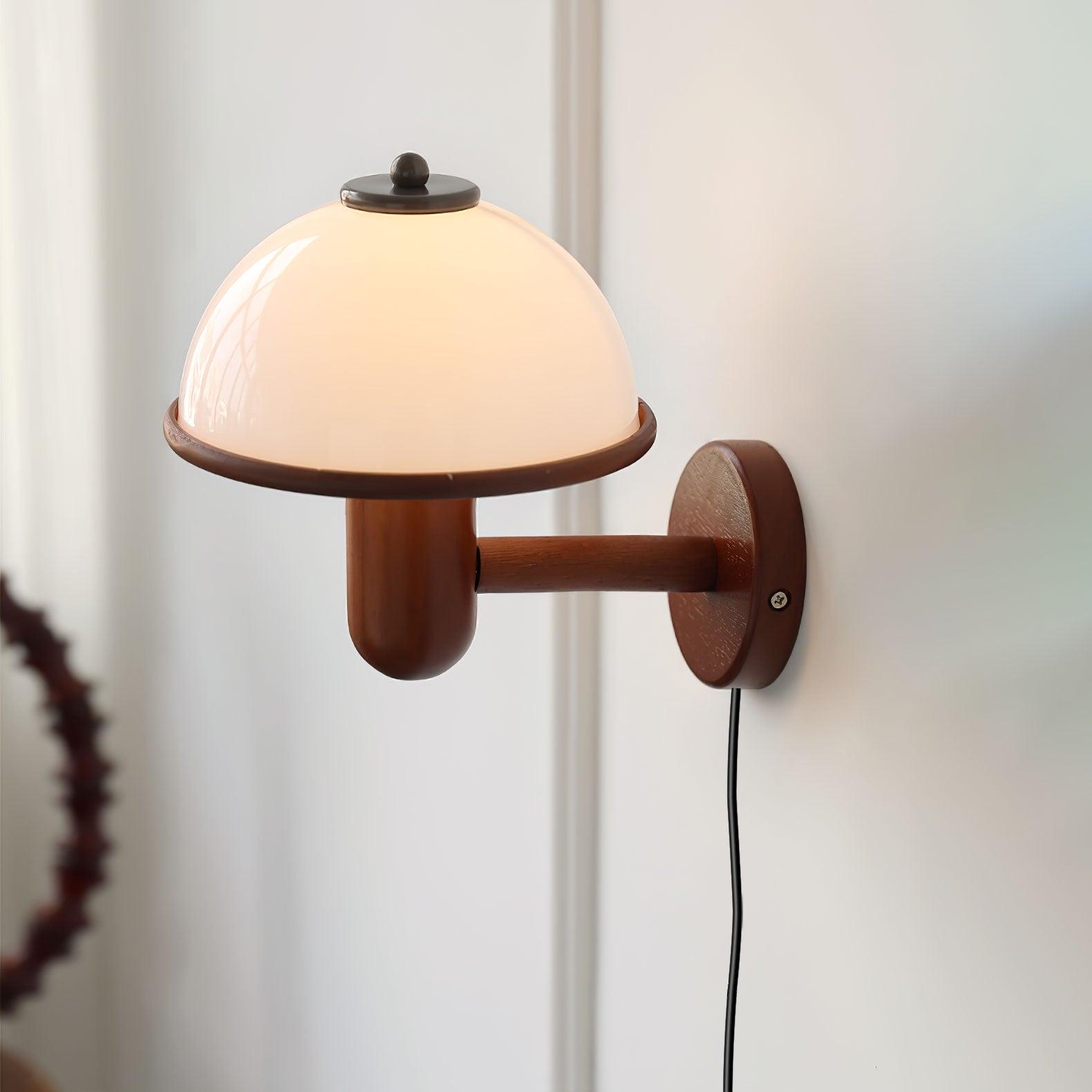 Lámpara de Pared de Madera de Roble con Pantalla Blanca - Aplique Pared Elegante para Iluminación Acogedora en Salón o Dormitorio 5