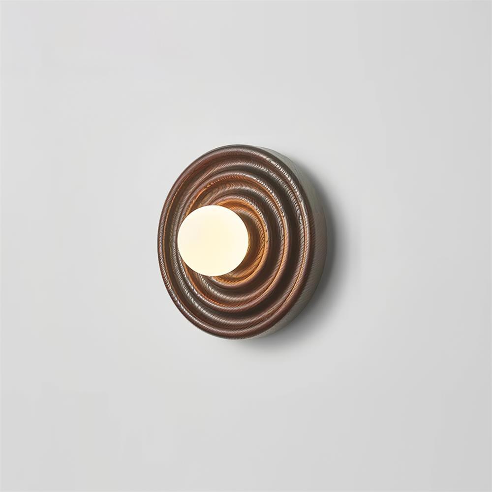 Lámpara de Pared de Madera en Espiral con Luz Cálida – Diseño Orgánico y Elegante 0