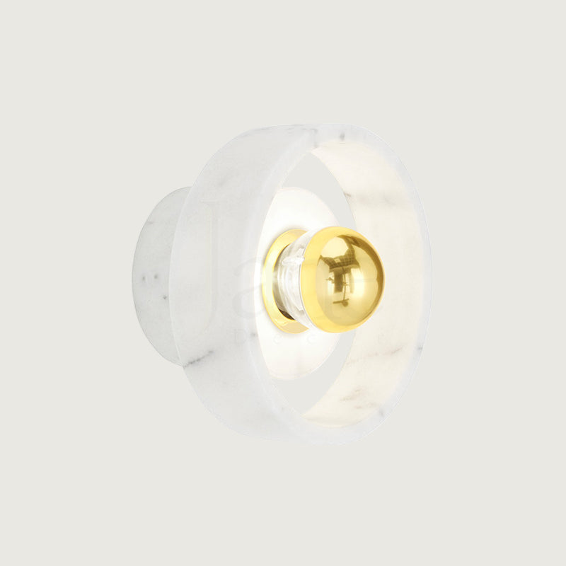 Lámpara de Pared de Mármol Blanco Moderno – Aplique de Pared Elegante para Interiores, 11 cm Diámetro, Compatible con E26/E27 0