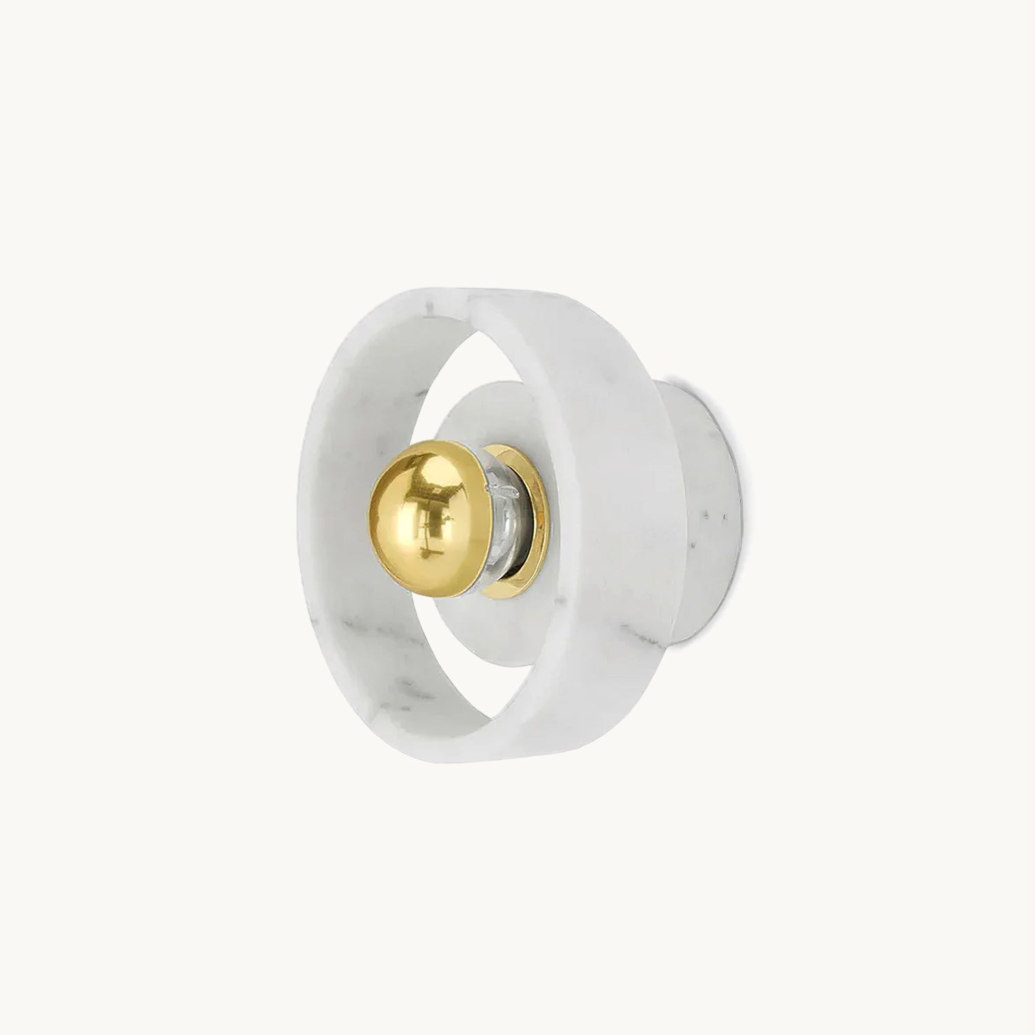 Lámpara de Pared de Mármol Blanco Moderno – Aplique de Pared Elegante para Interiores, 11 cm Diámetro, Compatible con E26/E27 1