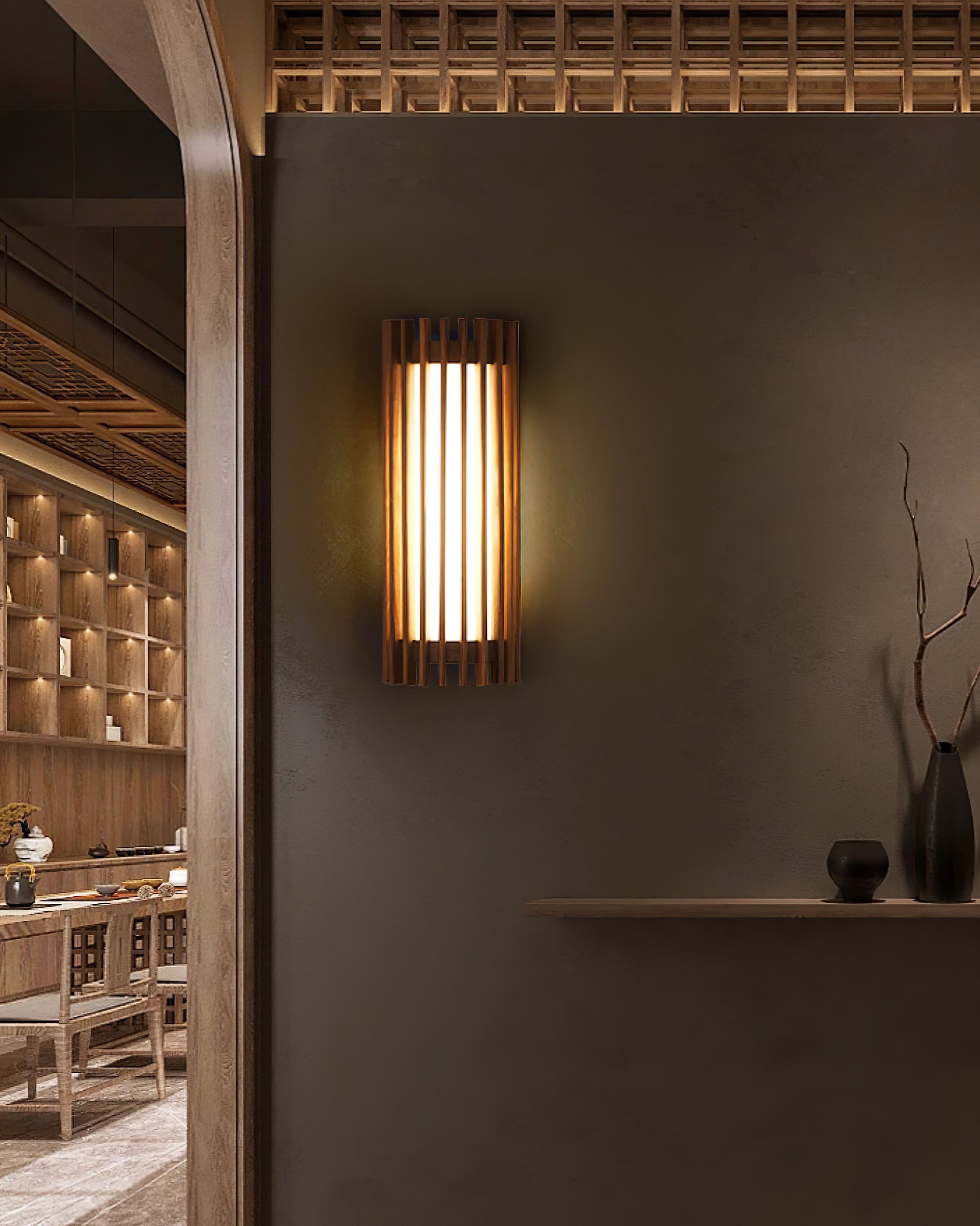 Lámpara de Pared de Nogal Regina con LED Integrado y Diseño Elegante 4