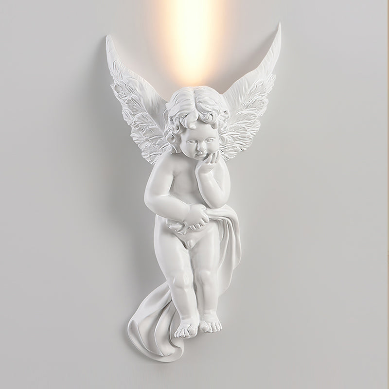 Lámpara de Pared de Resina Blanca con Luz Cálida – Aplique Pared Elegante para Interior, Diseño Francés 10